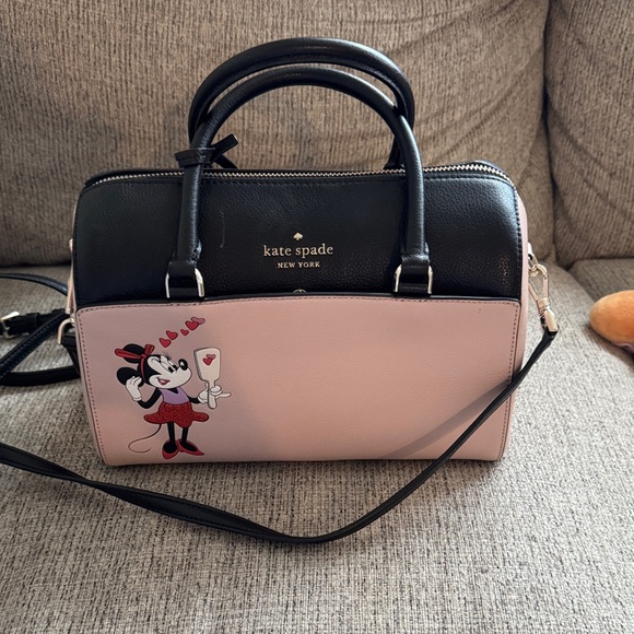 kate spade Handbags - Kate Spade Black and Pink Satchel with Minnie Mouse Design